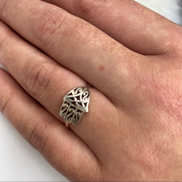Sterling Silver Hamsa Ring - Picture 2 of 4